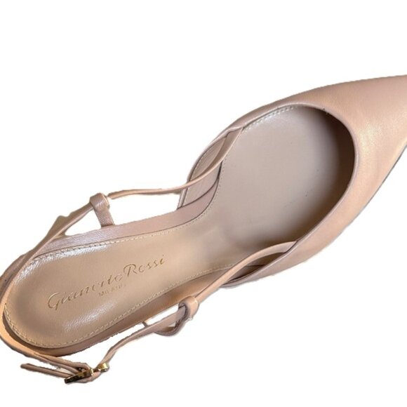 Gianvito Rossi Ascent 55 Beige Leather Slingback Pumps - 38.5 NWOT Made in Italy - Picture 2 of 12
